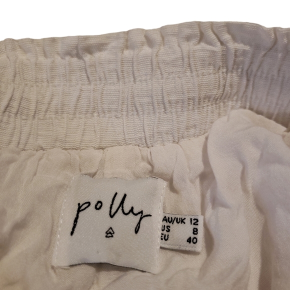 Princess Polly Women's Size 8 White Linen Shorts - Picture 6 of 6